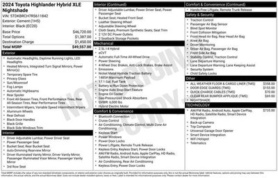 2024 Toyota Highlander Hybrid XLE Nightshade