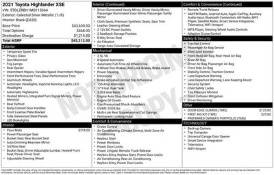 2021 Toyota Highlander XSE