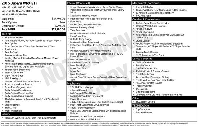 2015 Subaru Impreza WRX STi