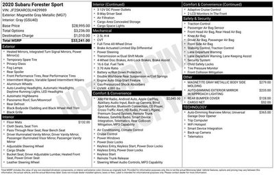 2020 Subaru Forester Sport