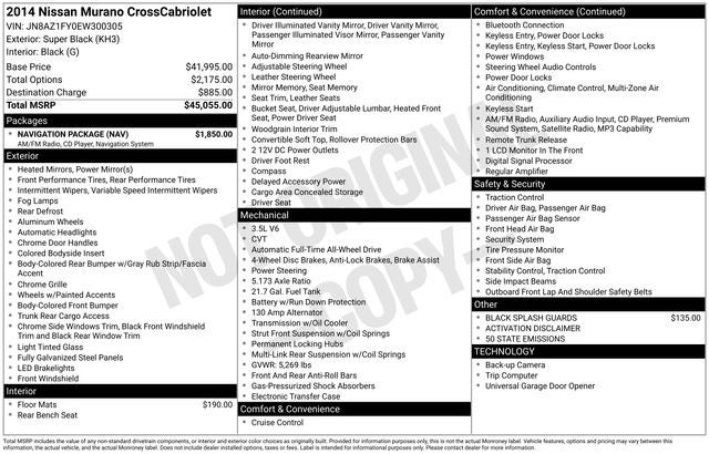 2014 Nissan Murano CrossCabriolet Base