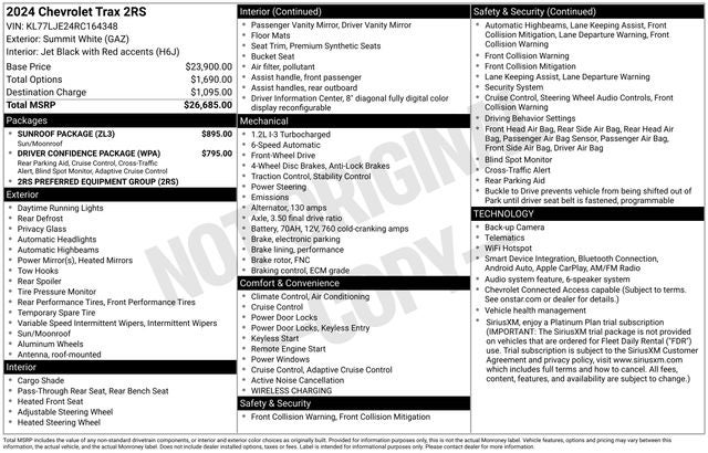 2024 Chevrolet Trax 2RS
