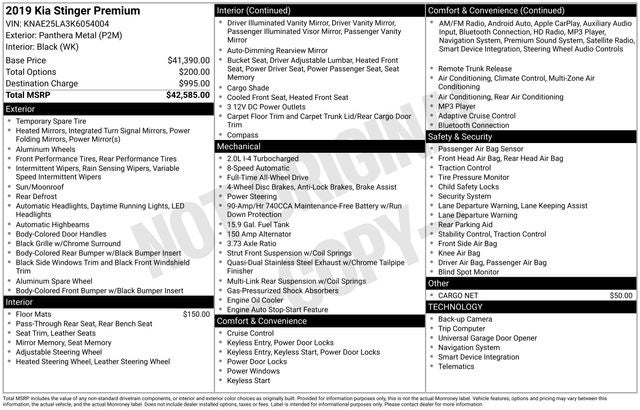 2019 Kia Stinger Premium