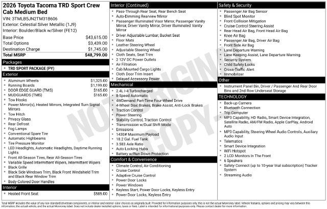 2026 Toyota Tacoma TRD Sport