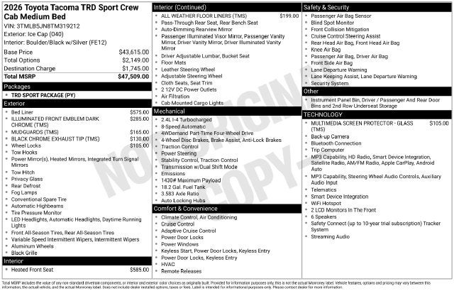 2026 Toyota Tacoma TRD Sport