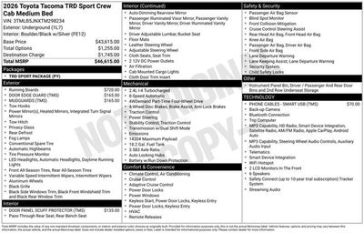 2026 Toyota Tacoma TRD Sport