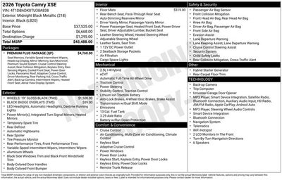 2026 Toyota AWD Camry XSE