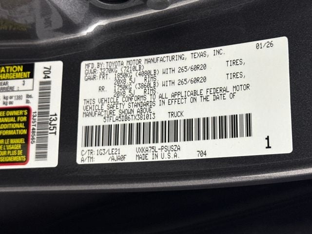 2026 Toyota Tundra SR5