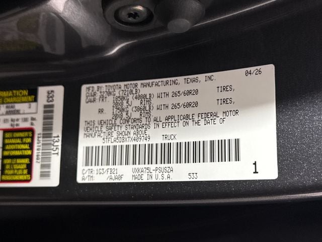 2026 Toyota Tundra SR5