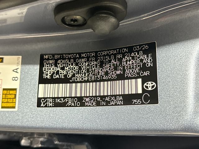 2026 Toyota Corolla Hybrid Hybrid LE
