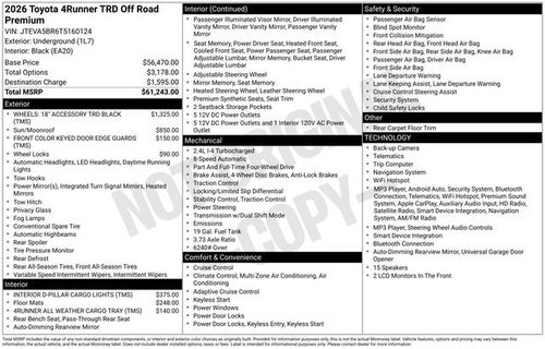 2026 Toyota 4Runner TRD Off-Road Premium