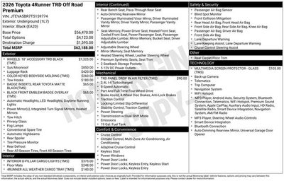 2026 Toyota 4Runner TRD Off-Road Premium