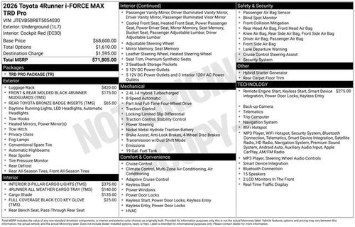 2026 Toyota 4Runner i-FORCE MAX TRD Pro