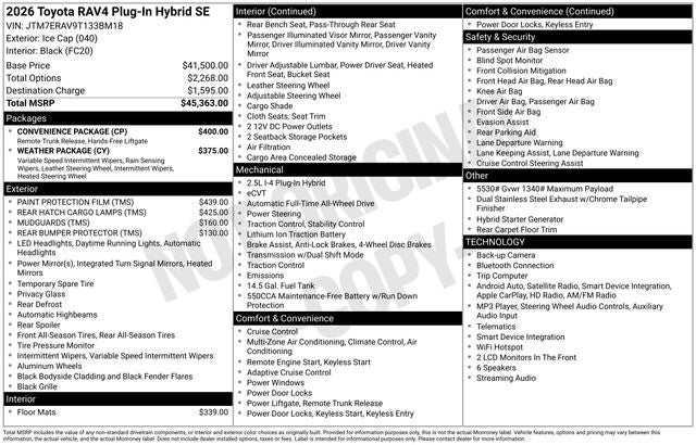 2026 Toyota RAV4 Plug-In Hybrid SE