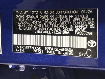 2026 Toyota Corolla Hatchback SE